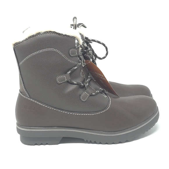 JBU Brisky Winter Boots Dark Brown/Taupe Faux Fur Size 11M - Picture 4 of 13